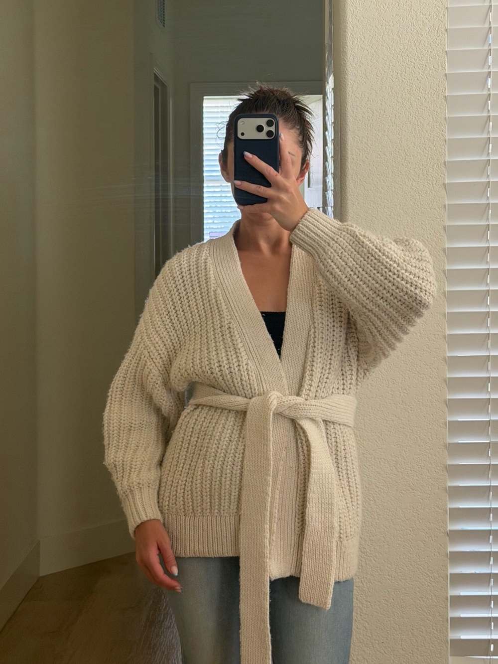 White wrap cardigan